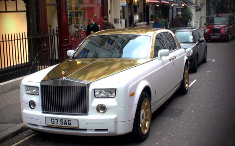 siêu xe dát vàng Rolls-Royce Phantom Solid Gold