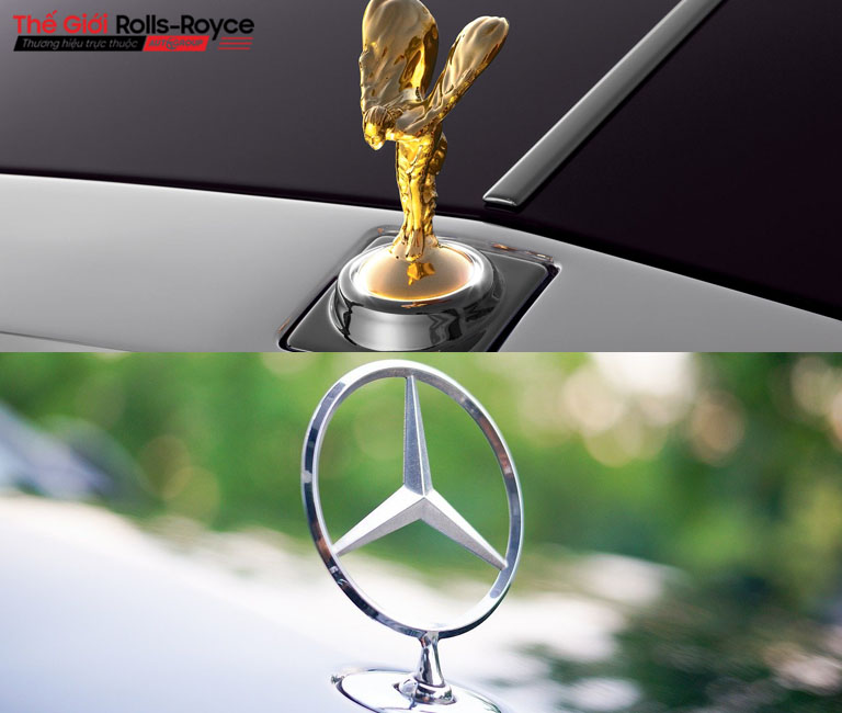 Biểu tượng đặc trưng giúp nhận diện thương hiệu của Rolls-Royce và Mercedes
